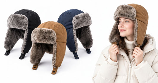 Winter hats with ear flaps for everyday outdoor walks